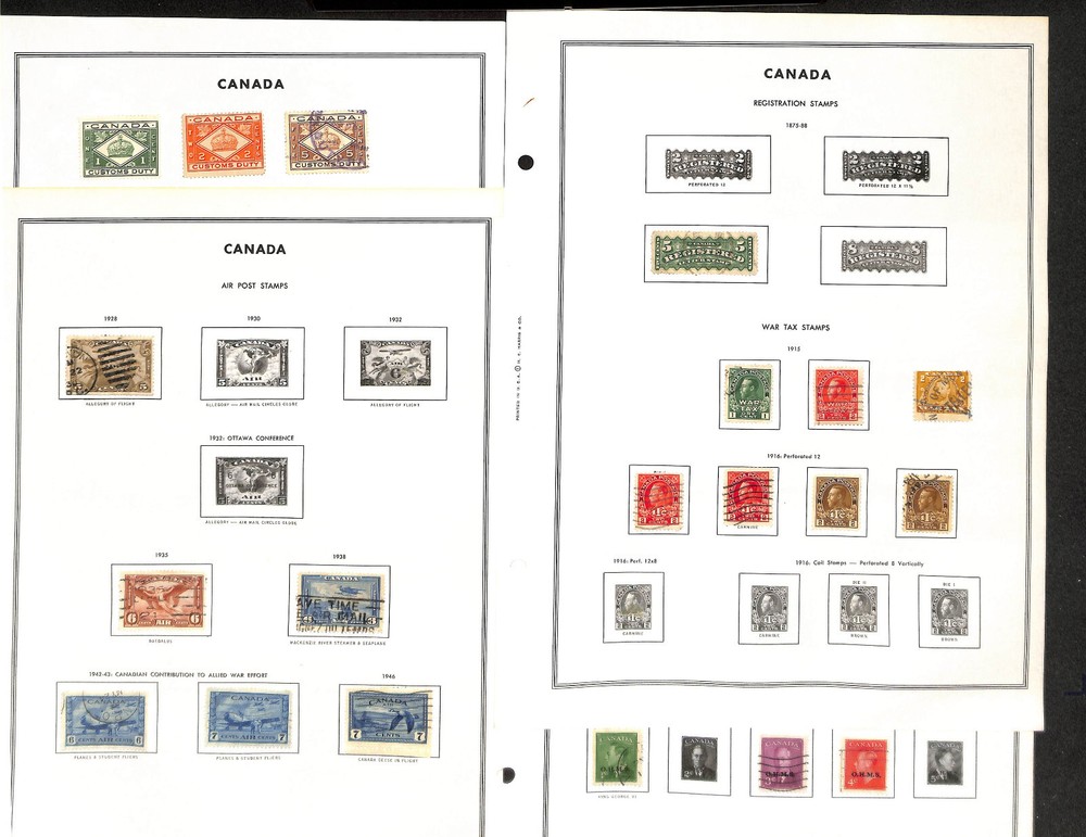 Canada Stamp Collection on 100 Harris Pages to 1984