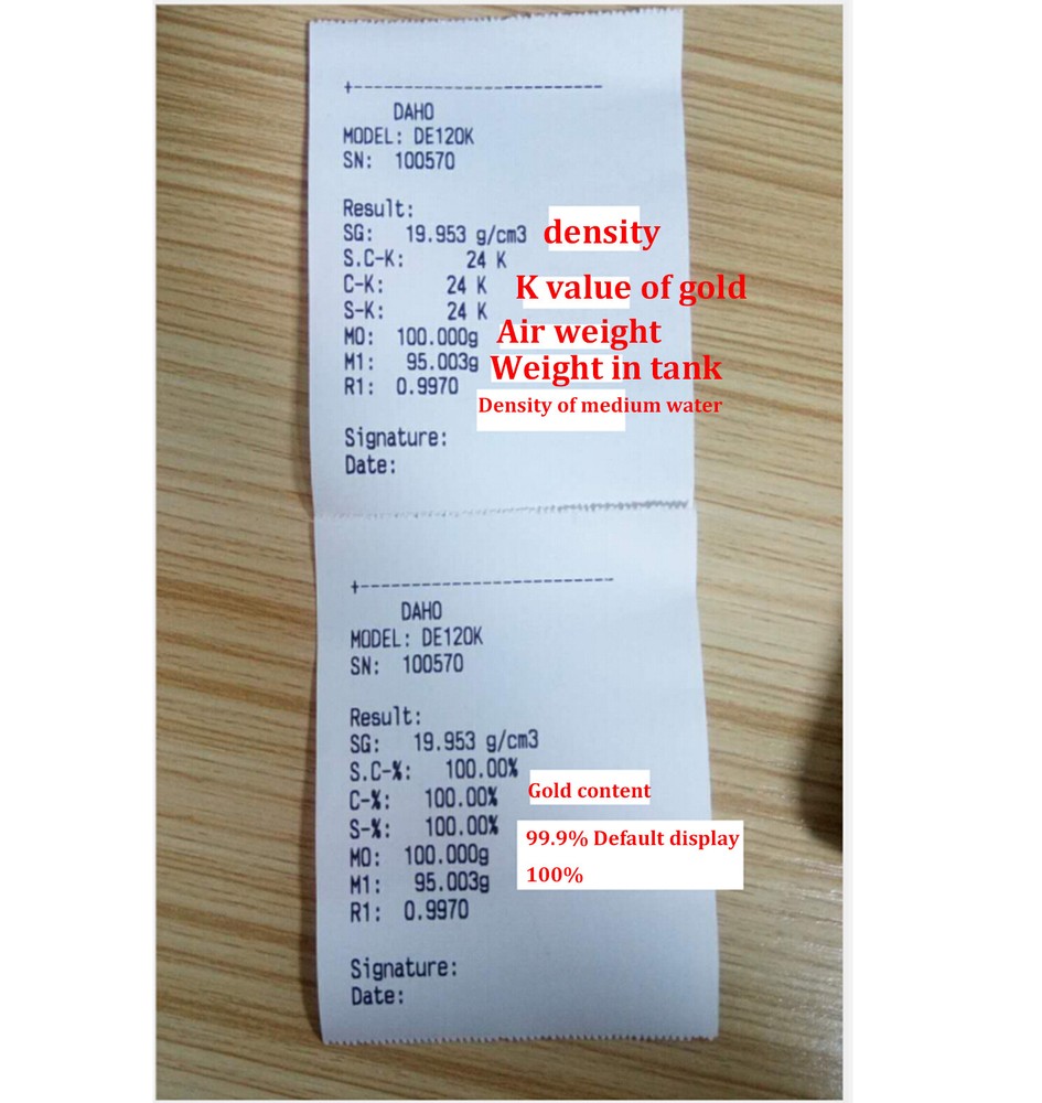 Thermal printer For gold tester machine Gold purity Tester Density Meter