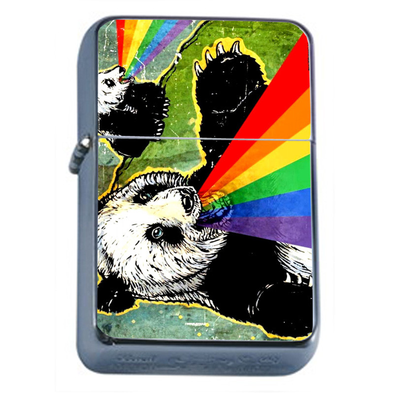 Panda Rainbow Em1 Flip Top Oil Lighter Wind Resistant