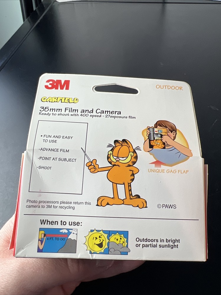 Garfield Disposable Camera 27exp Expired 1998 Red Package Version