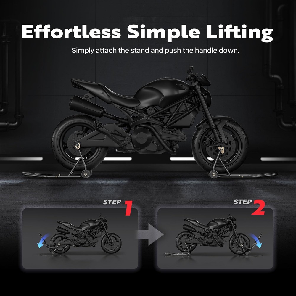 SPECSTAR Universal Motorcycle Stands, 882 Lbs Capacity Front 882 Lbs, Black