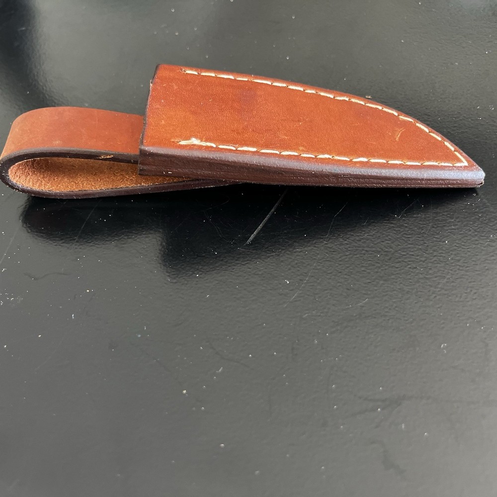 Brown Leather Knife Sheath Full Coverage Belt Loop Ambidextrous Original