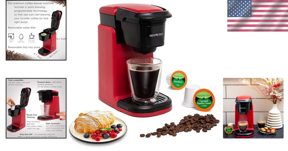 Personal 12oz Coffee Maker - Instant Single Cup Brewer with Quick Brew Tech