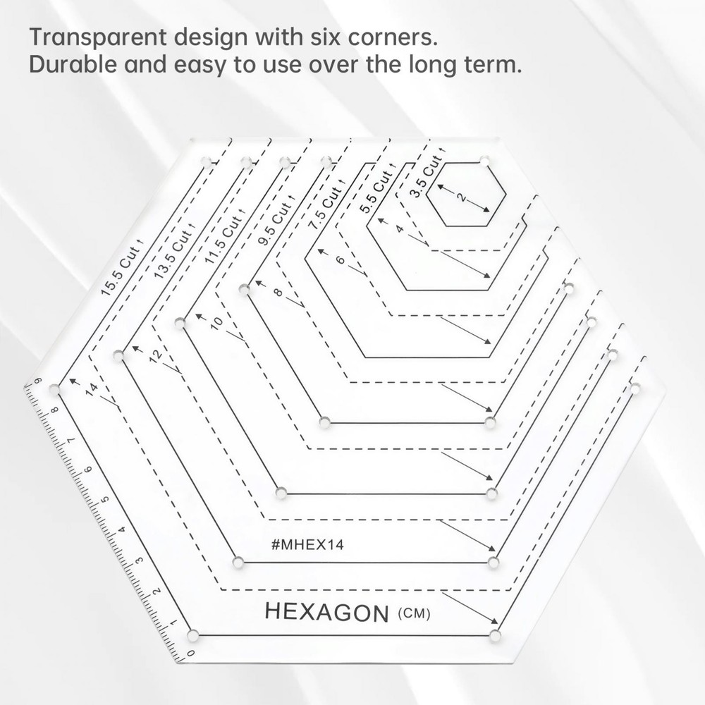 4Pcs Quilting Ruler, Transparent Patchwork Sewing Cutting Craft Ruler DIY Tools
