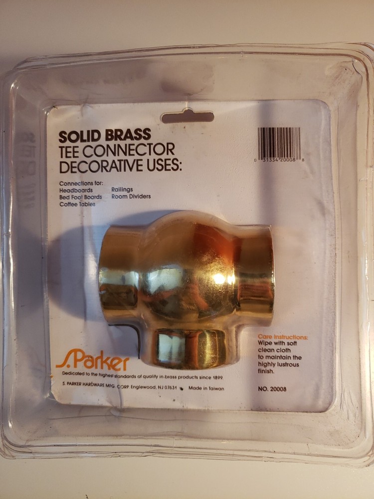 Solid Brass Ball Tee Connector 2 inch inside diameter bar tavern foot rail