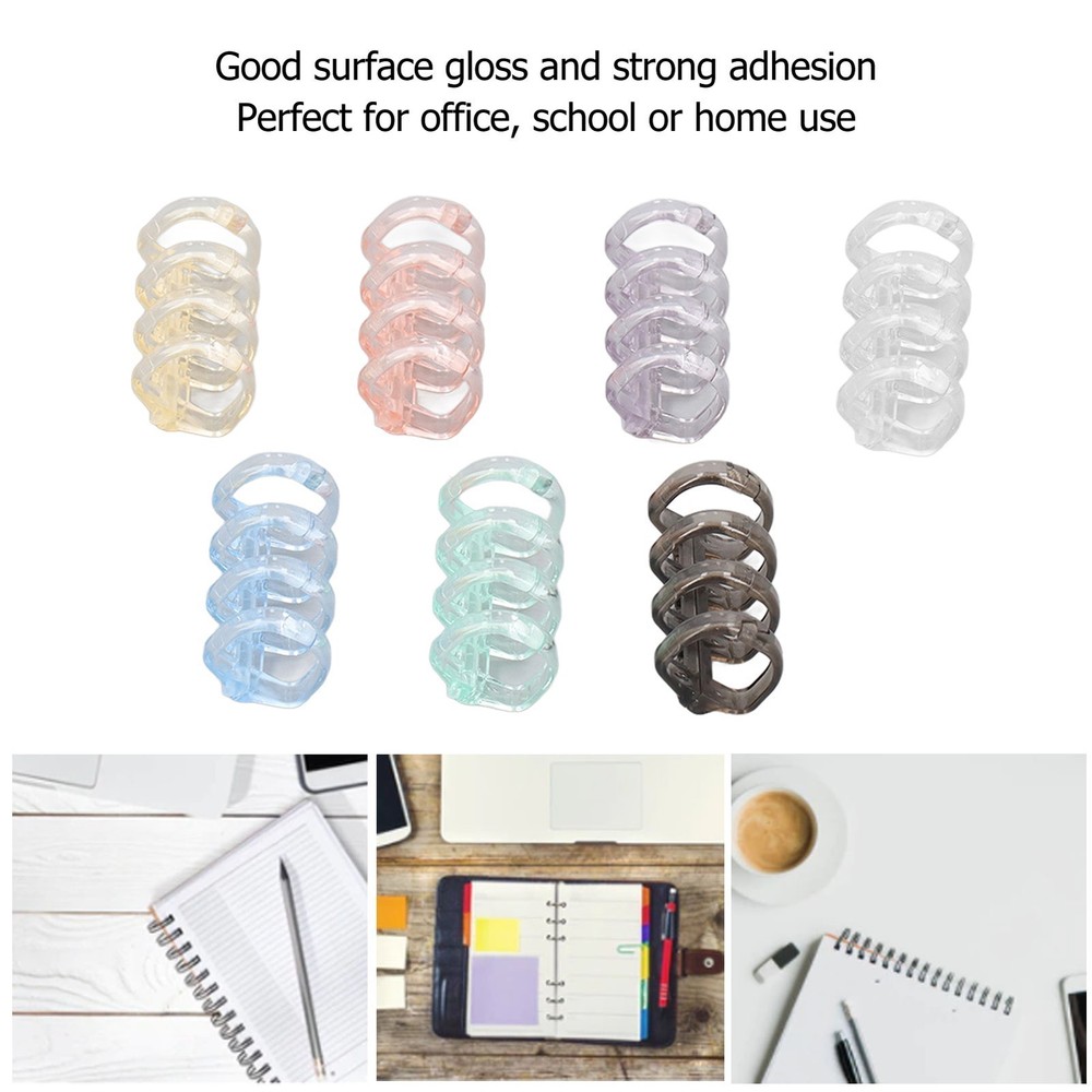 70PCS 4 Hole Binding Spines Plastic Split Loose Leaf Rings Multiple Colors