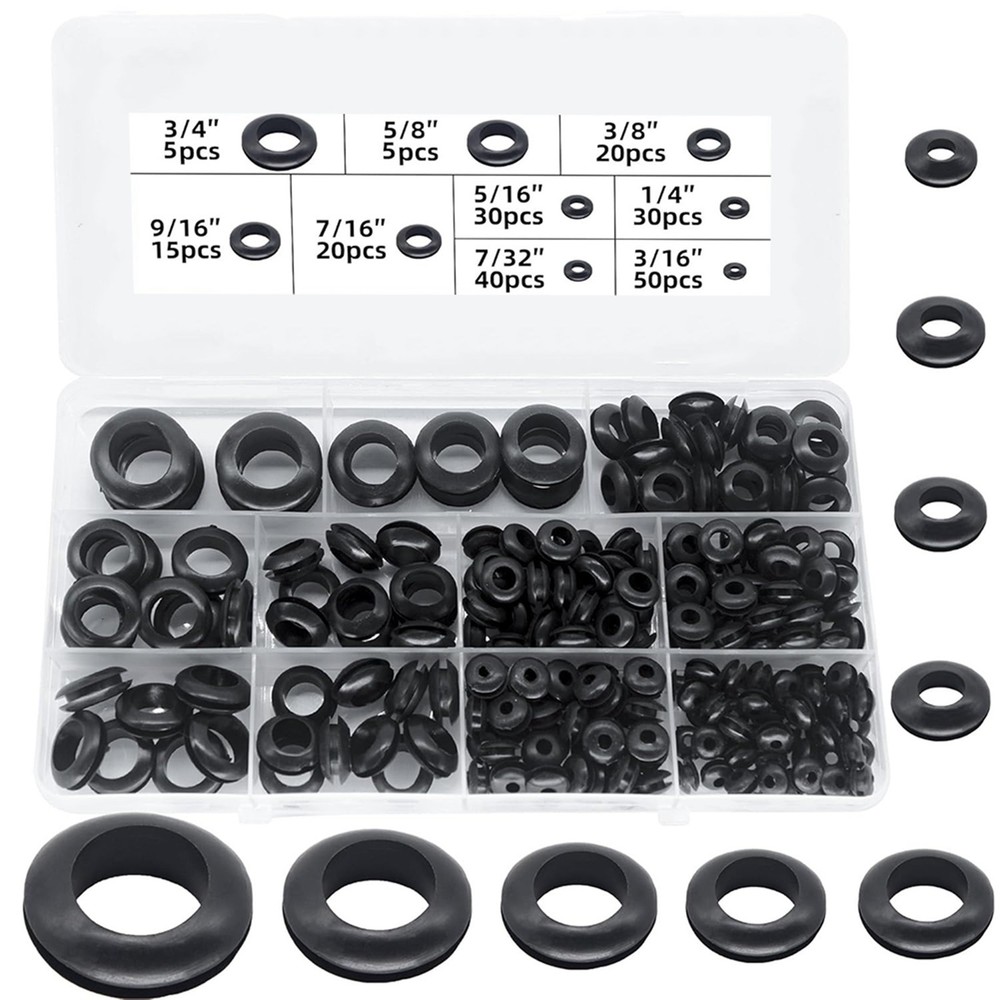 Waterproof Rubber Grommets 215Pcs Assortment for Multiple Applications