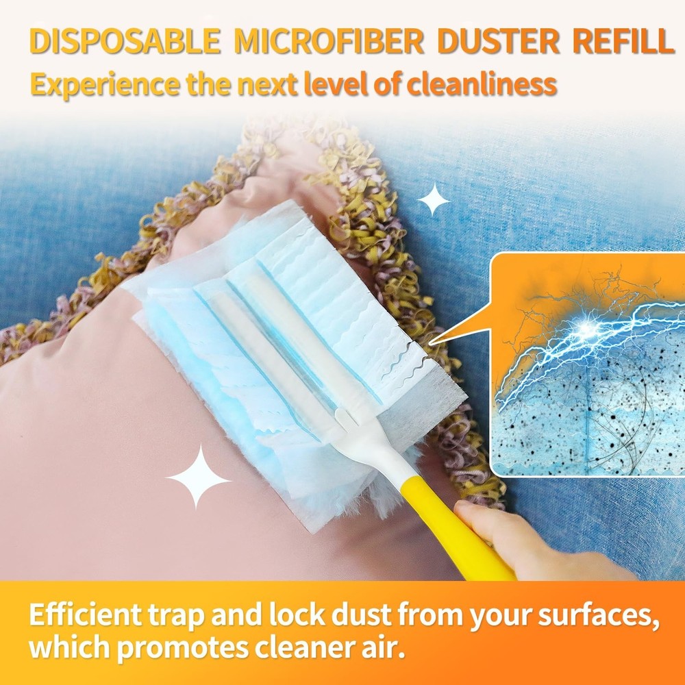 60 Count Electrostatic Duster Refills Compatible with Swiffer Duster,Multi-Su...