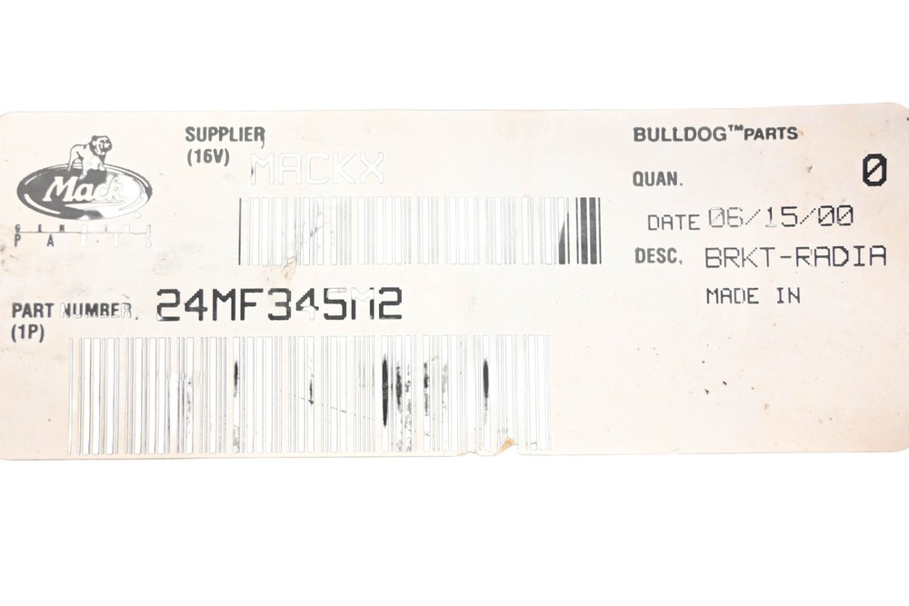 Mack 24MF345M2 Radiator Bracket NOS