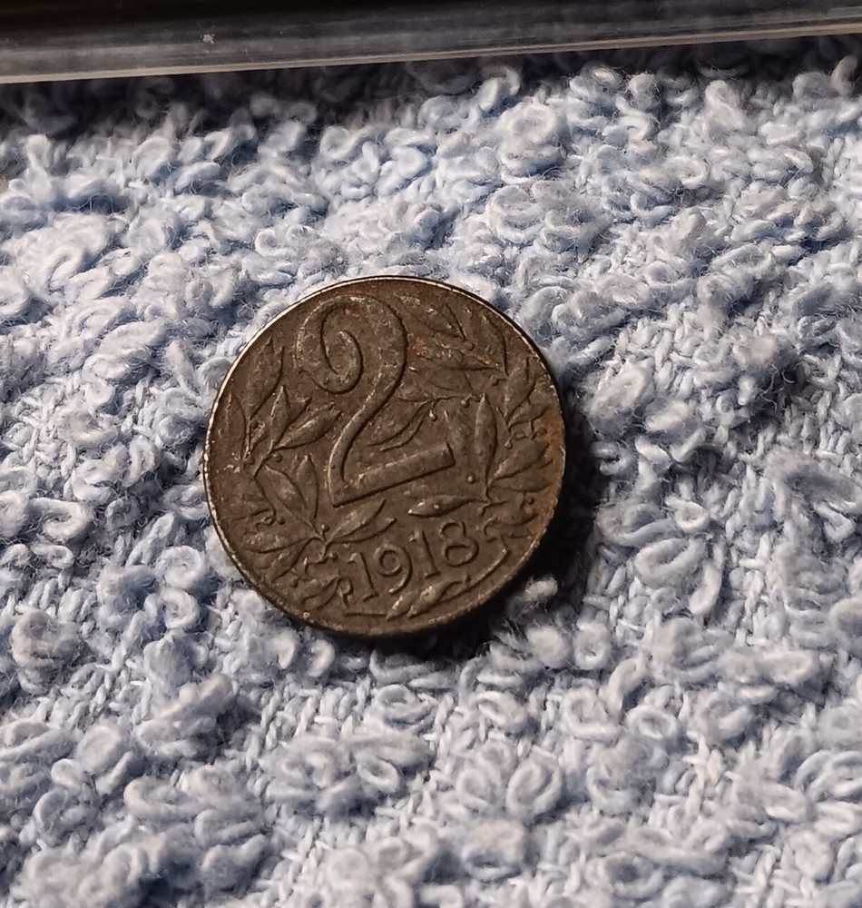 Austrian 1918 2 Heller Coin , KM#2824