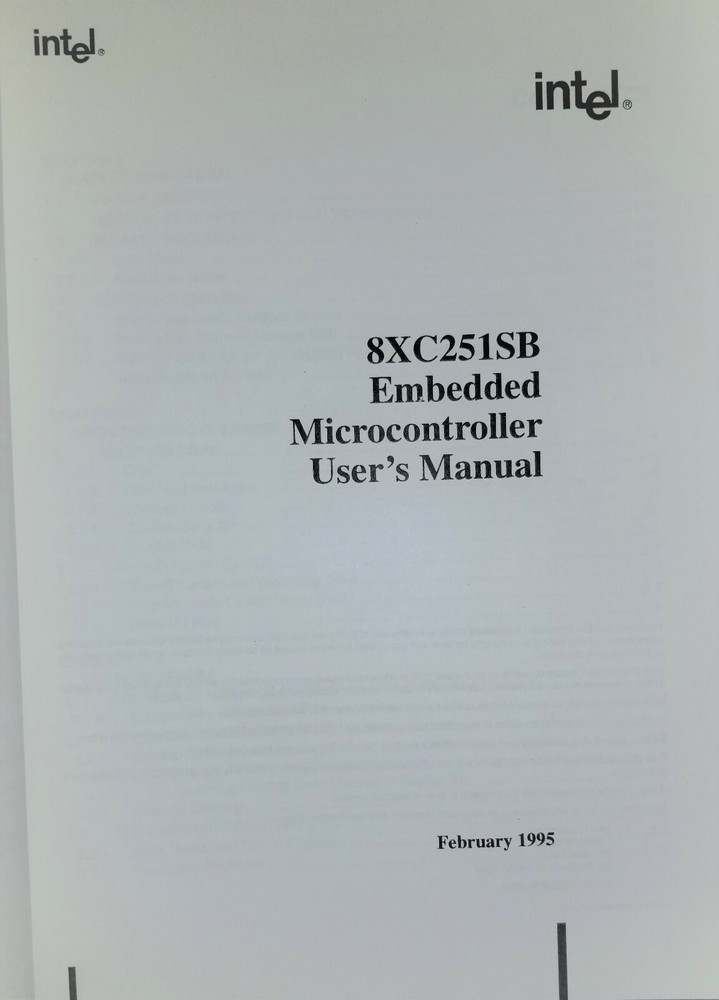 1995 Intel 8XC251SB Embedded Microcontroller User’s Manual w/ Product Preview