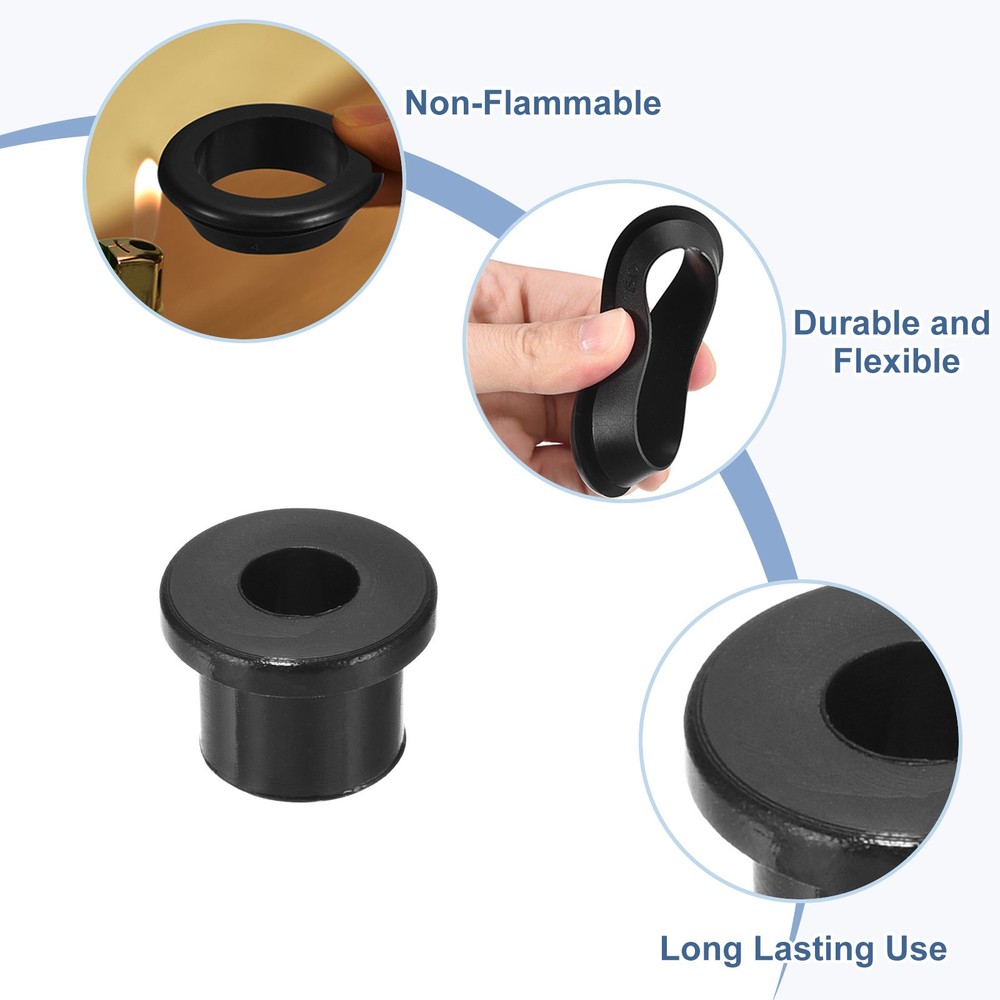 28Pack Rubber Grommets 8mm Drill Hole 5mm ID Top Hat Hole Plug Grommet
