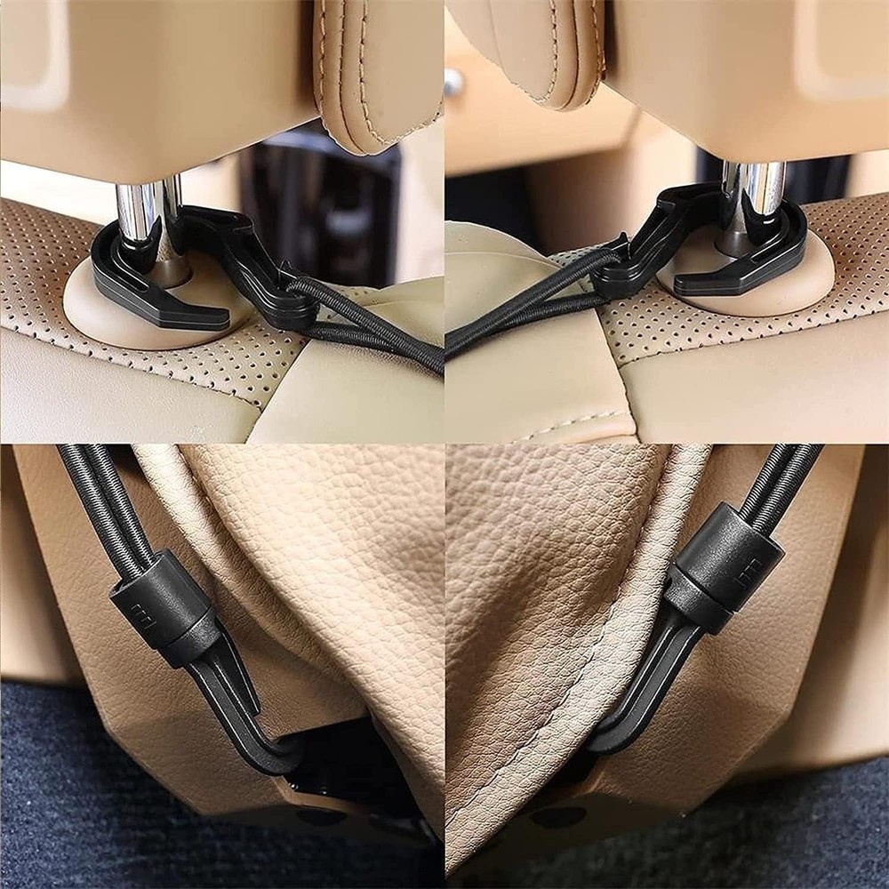 Adjustable Car Storage Net Bag Black Nylon 3 Layer Design for Easy Installation