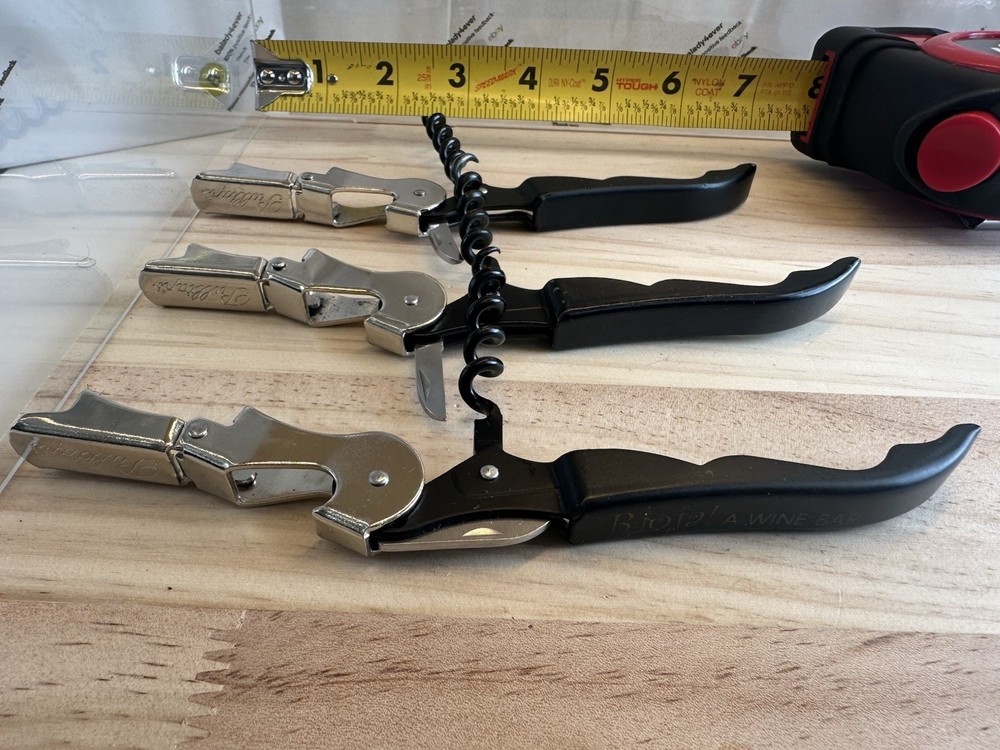 3-Pk Pulltap's Professional Double-hinged Waiter's Corkscrew with Pulltap's Logo