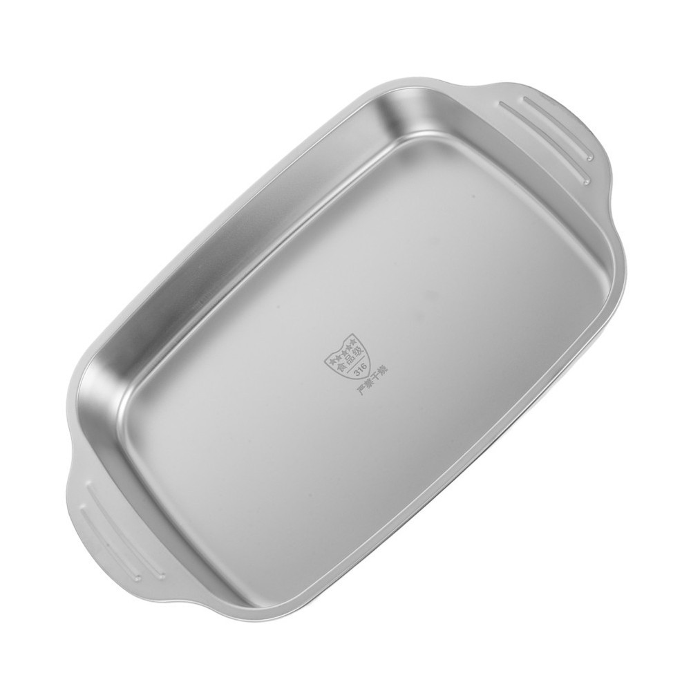 Stainless Steel Roasting Pan: 316L Rectangular Baking Tray - Broiler Pan for