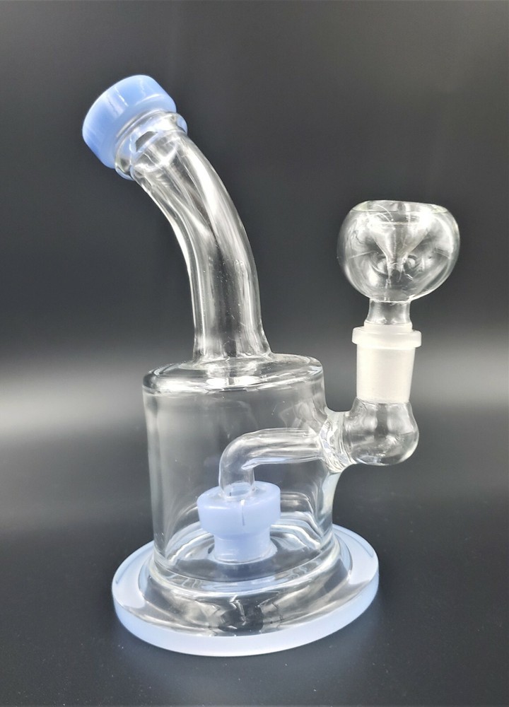 7" Water Pipe Mini WITH BARREL PERK - BLUE