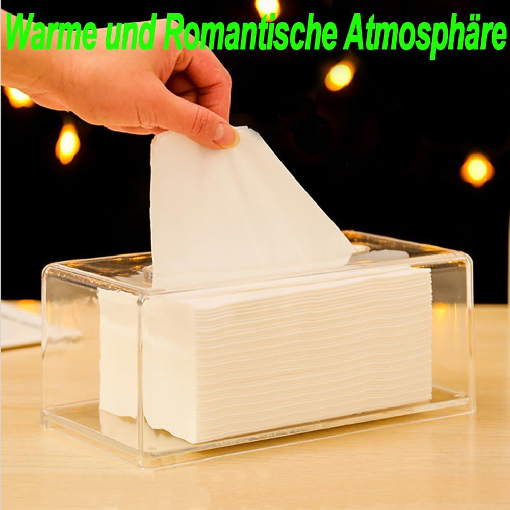 Clear Acrylic Tissue Box Holder Rectangular Bathroom & Kitchen Organizer