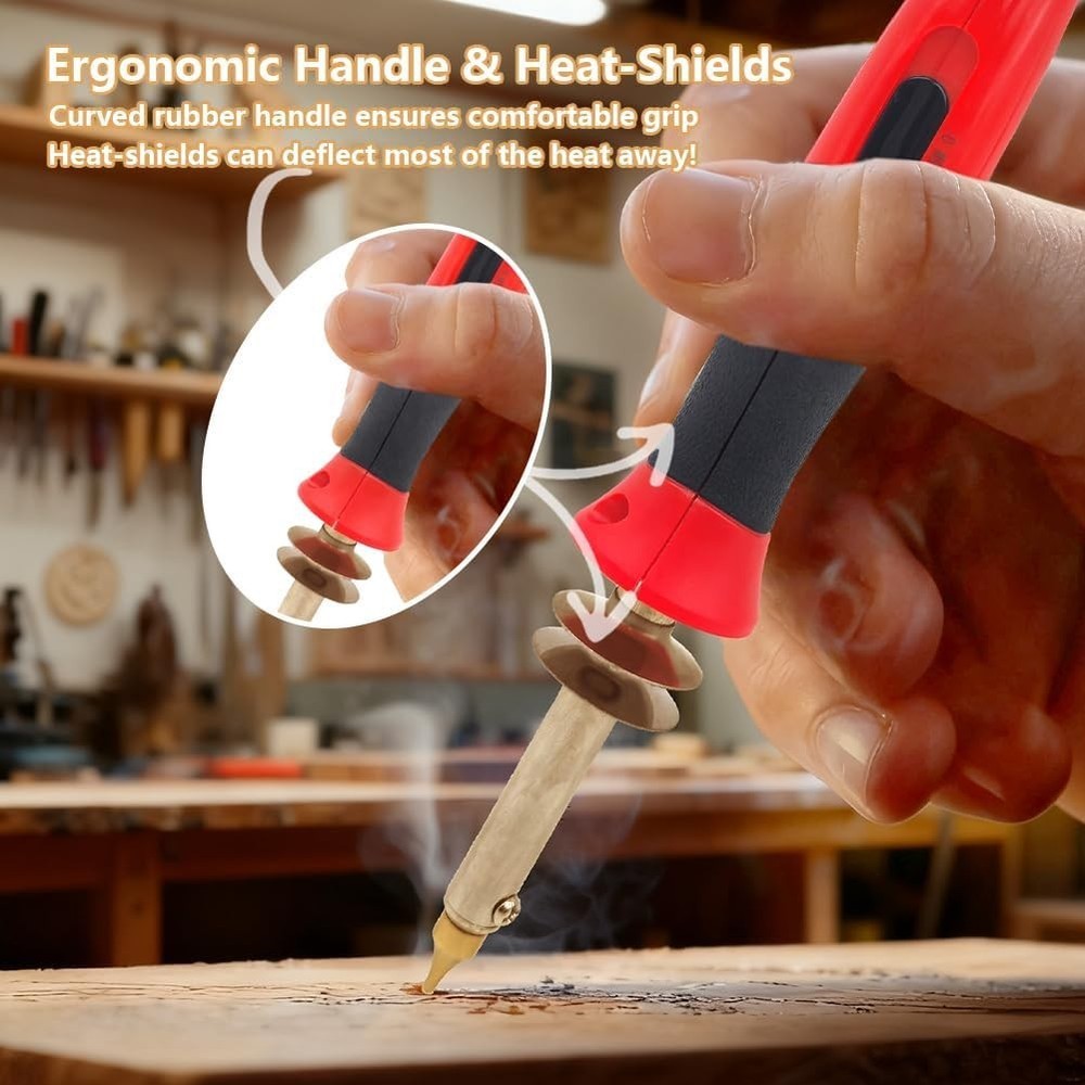 Versatile Wood Burning Pen Kit - Ergonomic, Adjustable Temperature & Accessories
