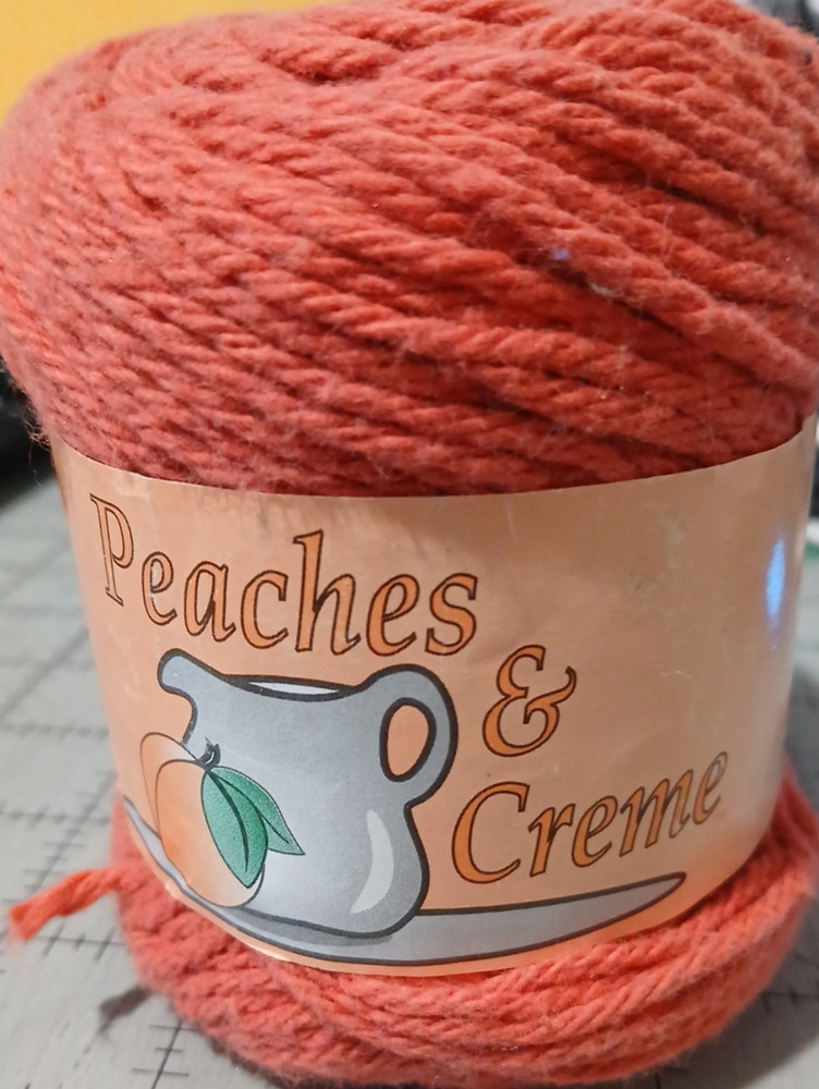 Peaches & Creme Yarn Brick Red 2.5 oz
