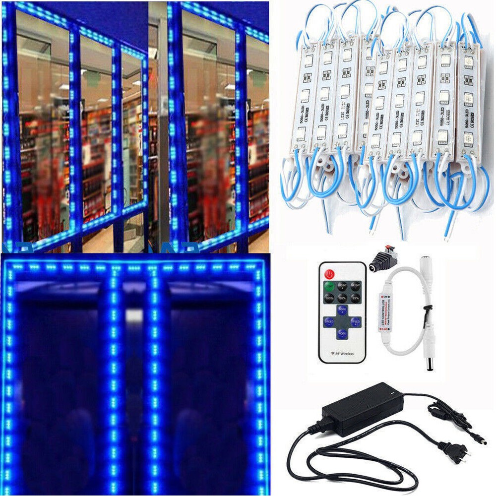 LED Window Store Front Lights Module 10~200ft Strips with power supply+Remote US