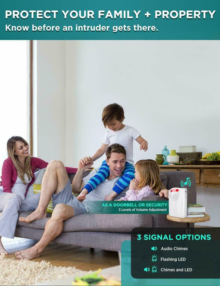 600FT Wireless Motion Sensor System Driveway Alarm Alert Security Indoor