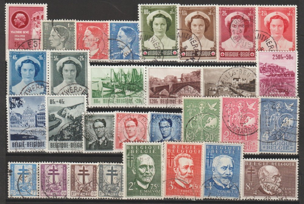 Belgium - Year set - 1953 - 30 stamps - Used -