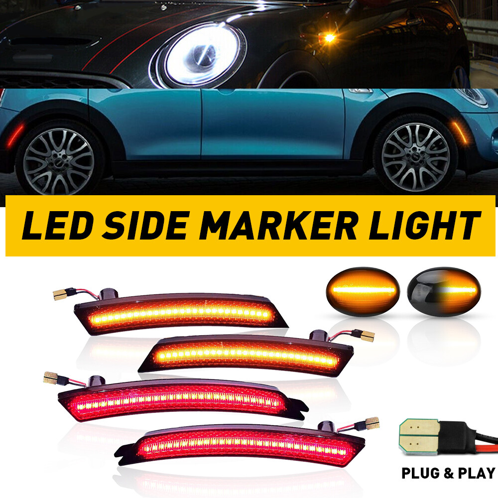 For Mini Cooper R55 R56 R57 R58 R59 R60 R61 Front Rear LED Side Marker Lights 6X