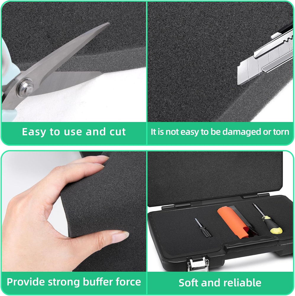 6 Pcs Polyurethane Foam Sheets- 16 X 12 X 1 Inch Tool Box Polyurethane Pads- Cut
