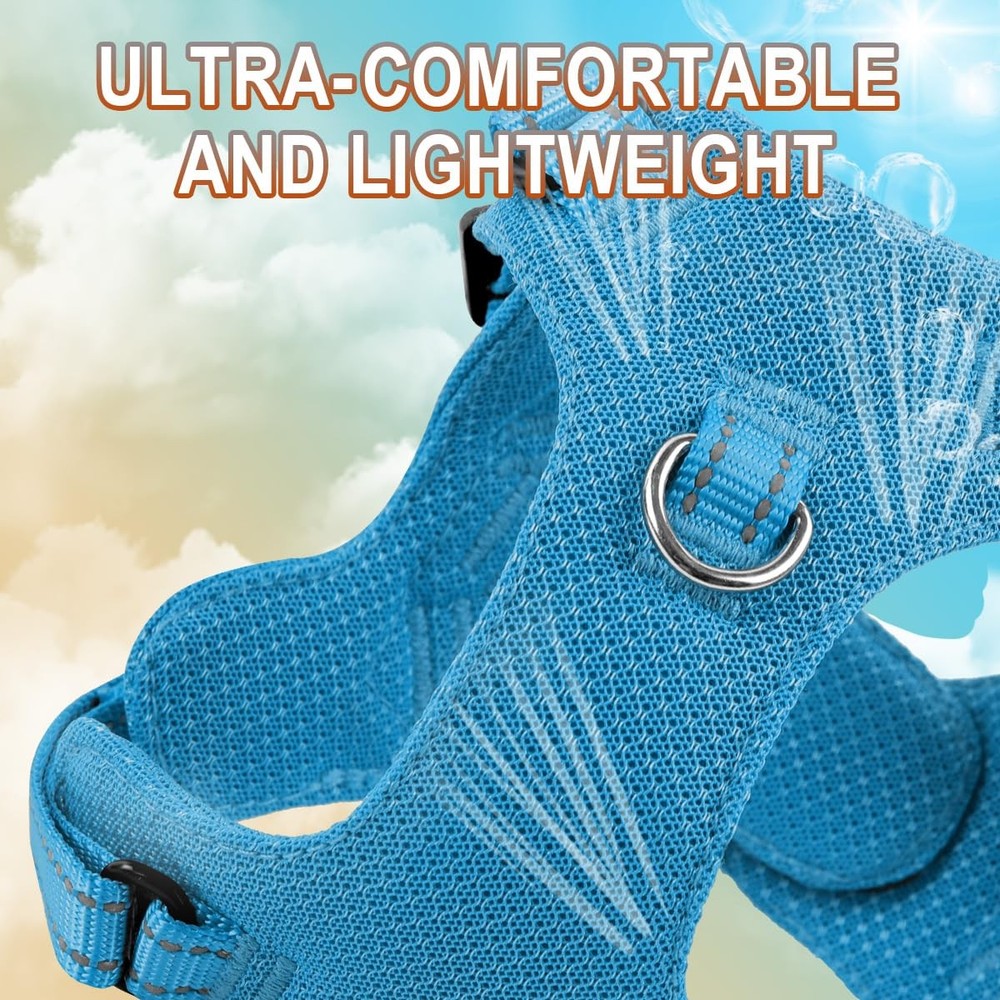 Dog Harness, Reflective Adjustable Puppy No Pull Harness, Breathable Soft, Bl...