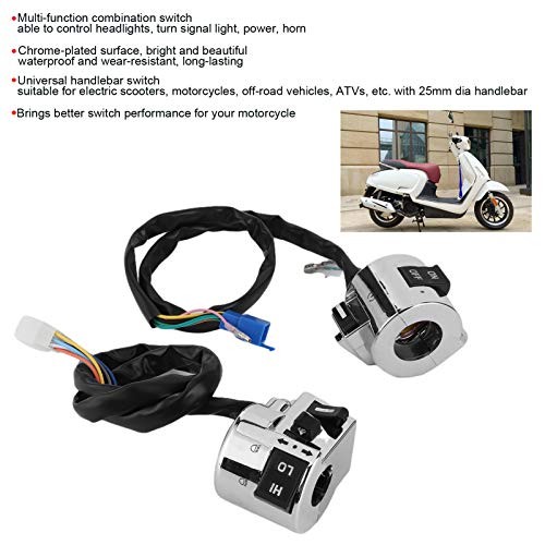 1 Pair Universal Motorcycle Handlebar Switch Control Button for Turn Headlight
