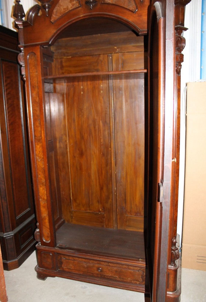 American Victorian Walnut Armoire Wardrobe