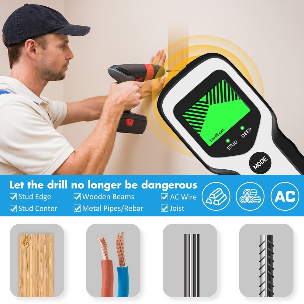 Stud Finder Wall Scanner - 5 in 1 Stud Detector with Intelligent Microprocess...