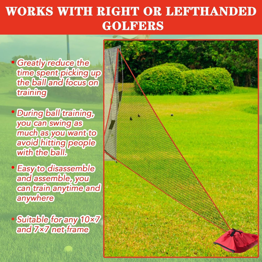 2 Pcs Golf Net Attachment for 7Ft Golf Practice Hitting Nets with 2 Sandbags Hea