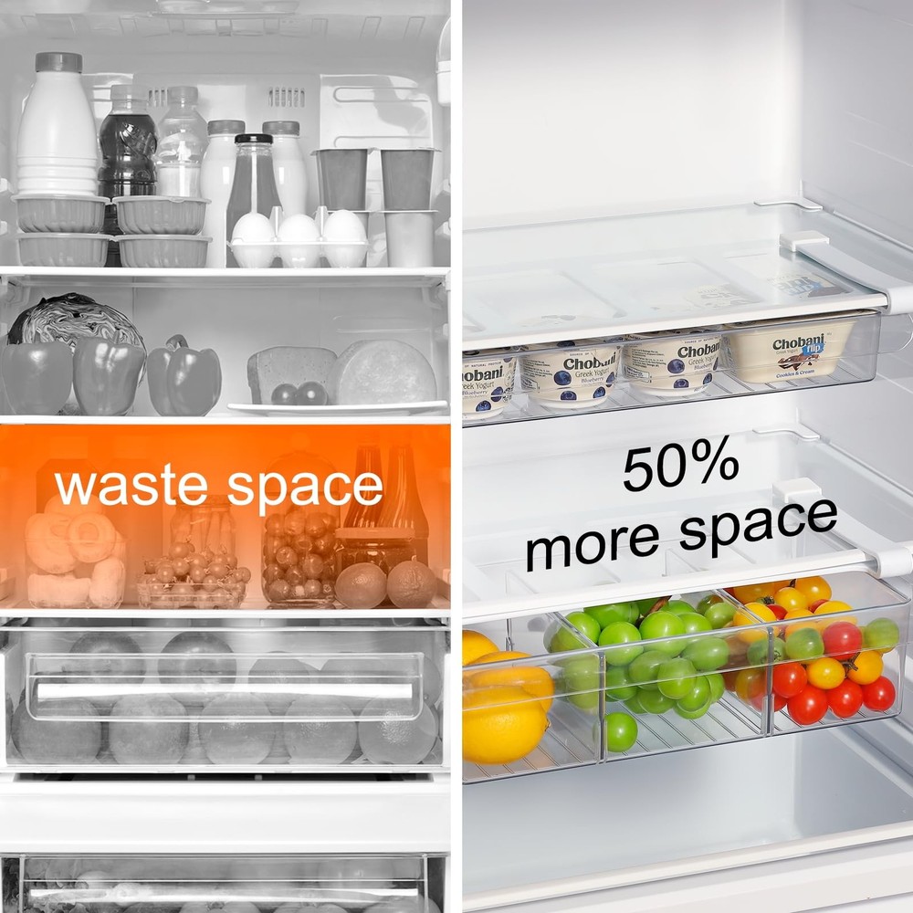 Bronkeeper PullOut Fridge Drawer Organizer Under Shelf Storage Bins for Refr...