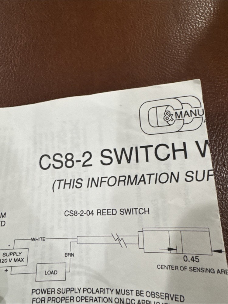C&C MANUFACTURING CS8-2-04 HALL SWITCH