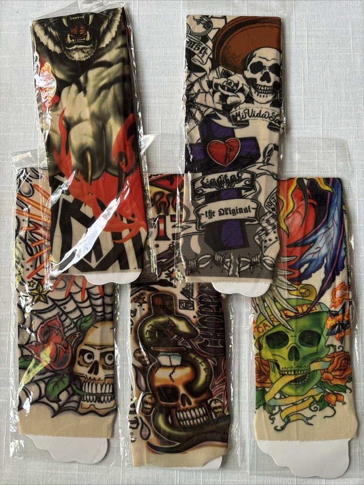 Halloween 5 Pull On Arm Tattoo Sleeves Party Small Medium