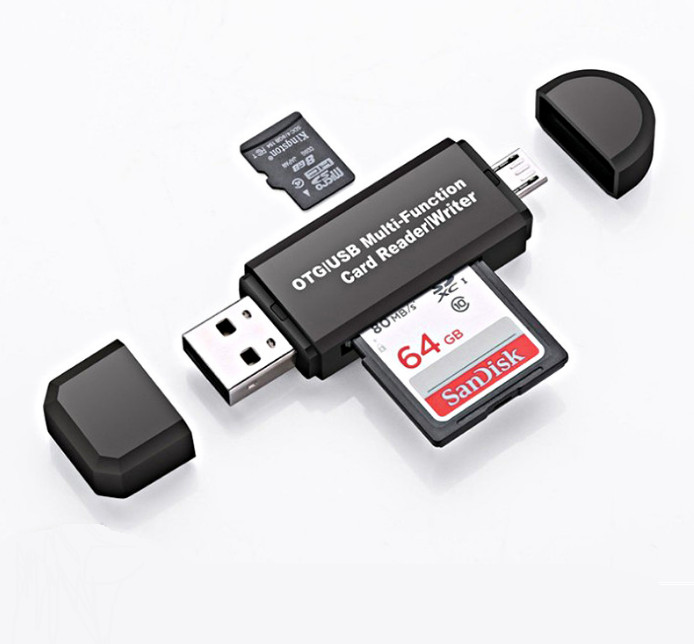 10pcs OTG reader micro SD / SD card / USB multi function reader TF high speed2.0