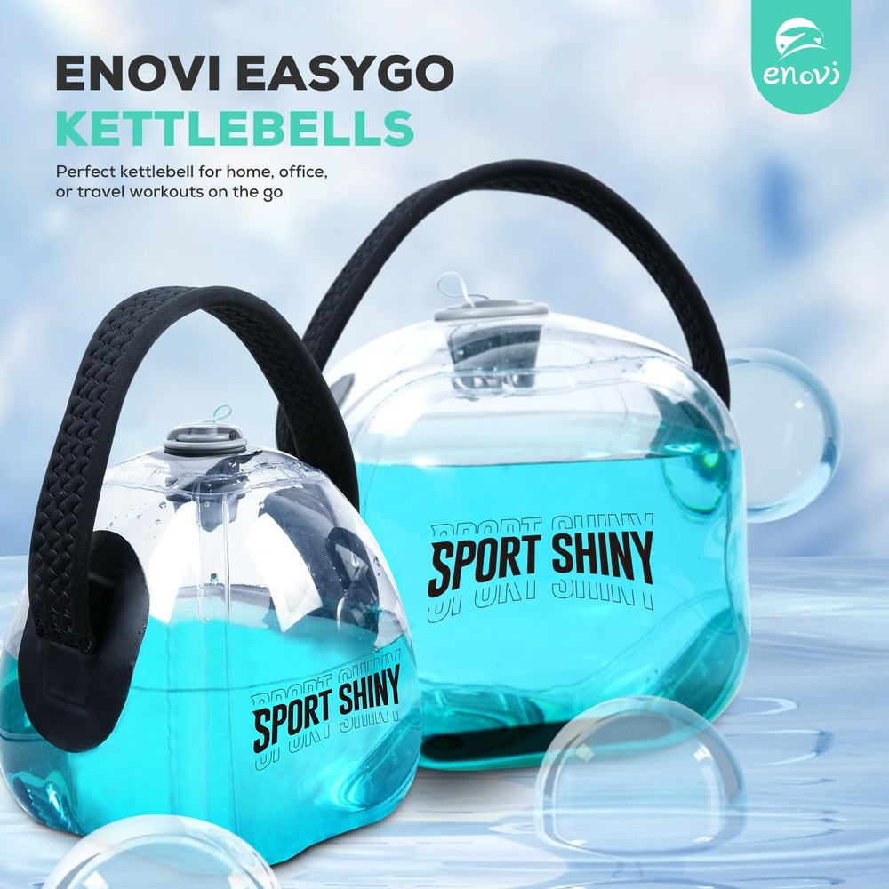 EasyGo Kettlebells, Foldable Water-Filled Kettlebell, Adjustable Kettlebell (...