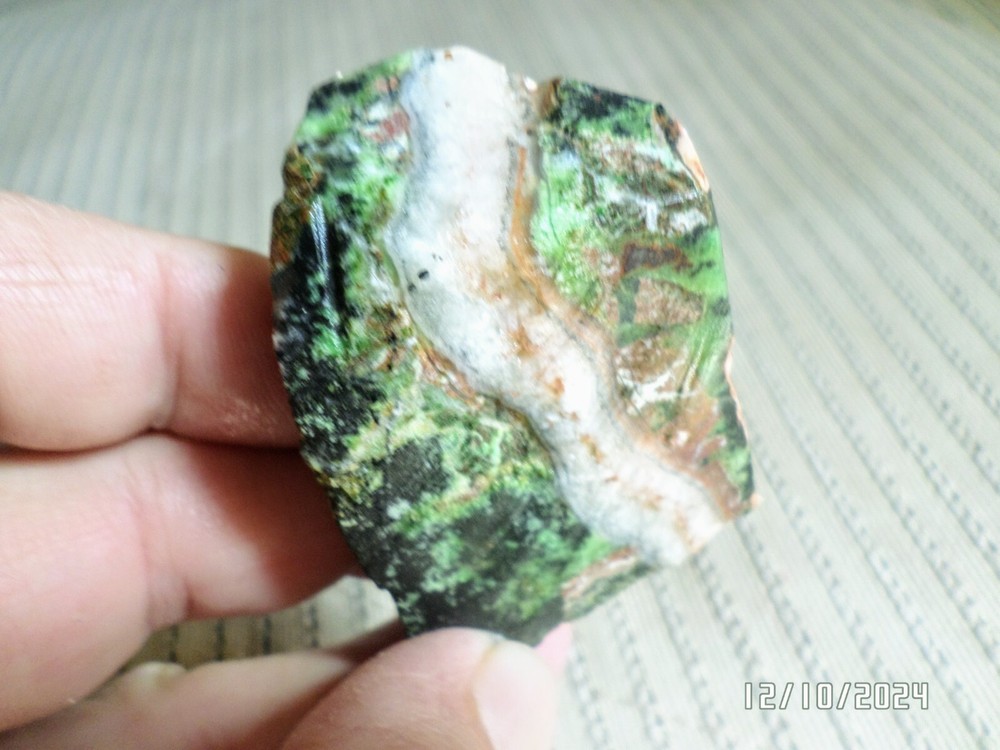 Gaspeite gemstone slab
