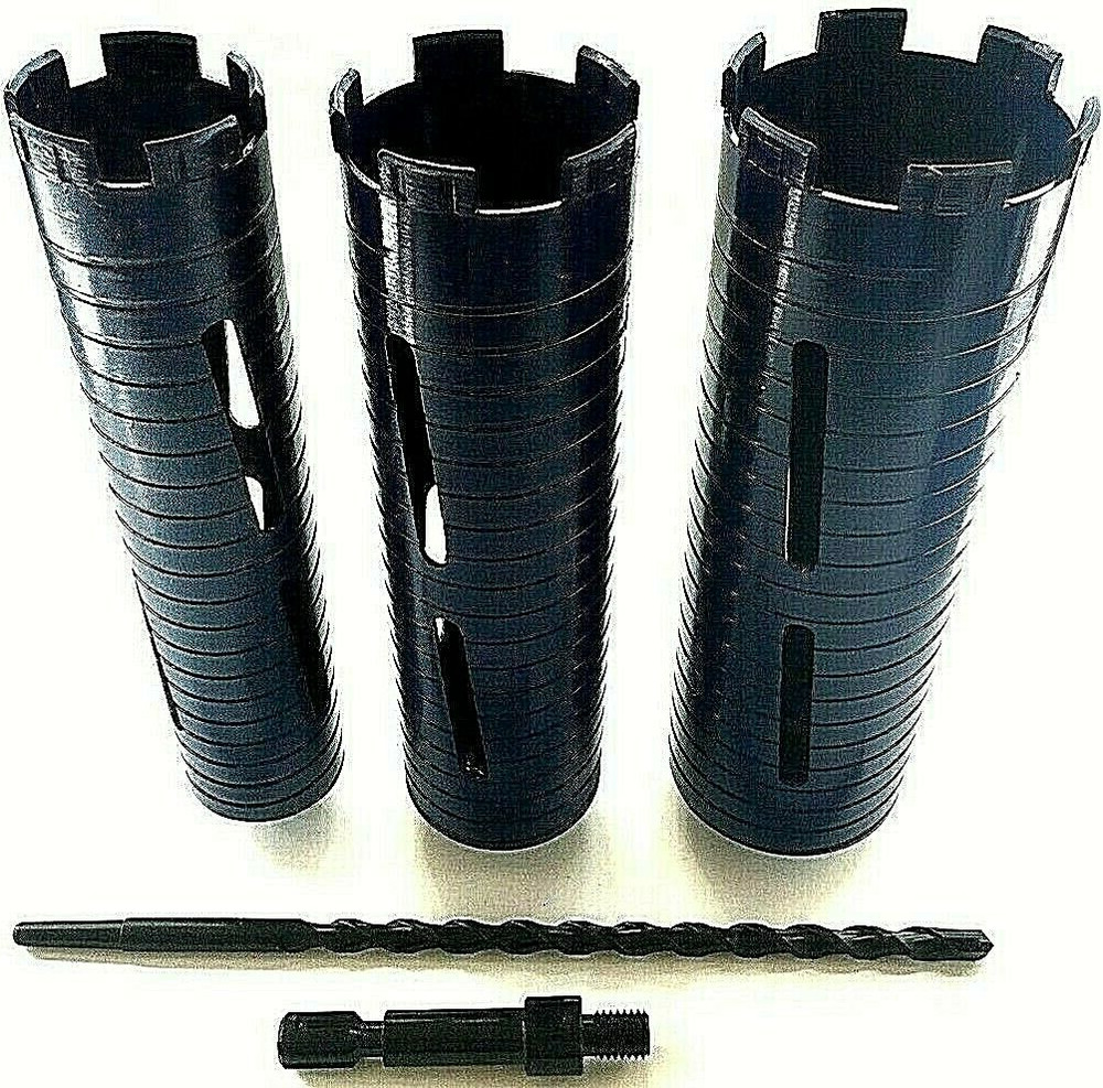 1.5'', 2'' & 2.5'' Dry Diamond Core Bit w/ SDS MAX Adapter & Center Guide