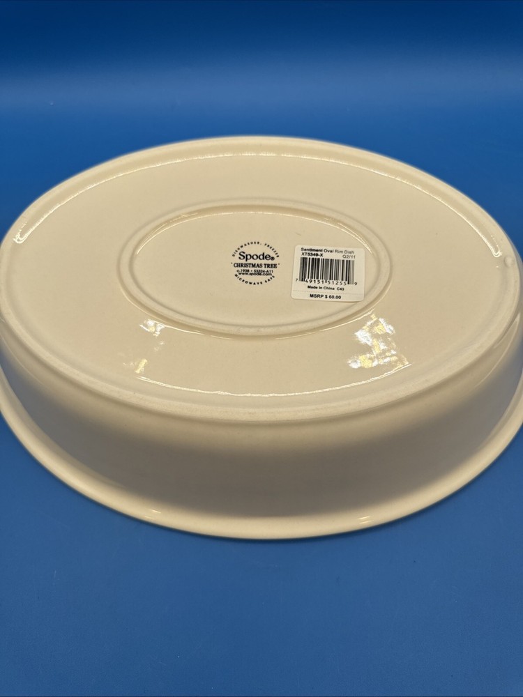 Spode Christmas Tree Sentiment Oval Rim Dish
