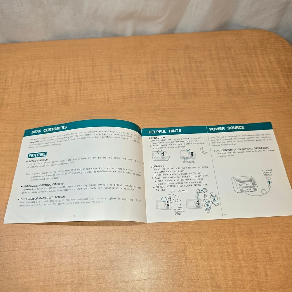 Panasonic Television AN-809 OPERATING INSTRUCTIONS