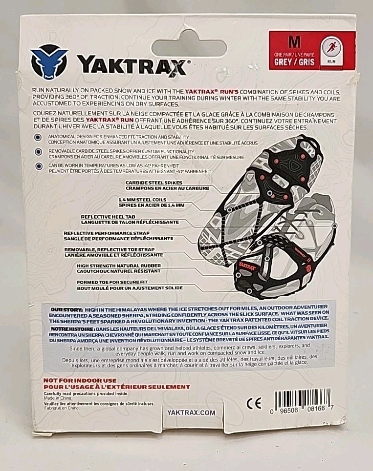 Yaktrax Run Traction for Running on Snow and Ice - Size Medium 