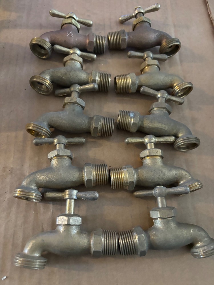 10. Quantity Brass Hose Bibb Valves 1/2" MPT (10 Quantity) new fast shipping