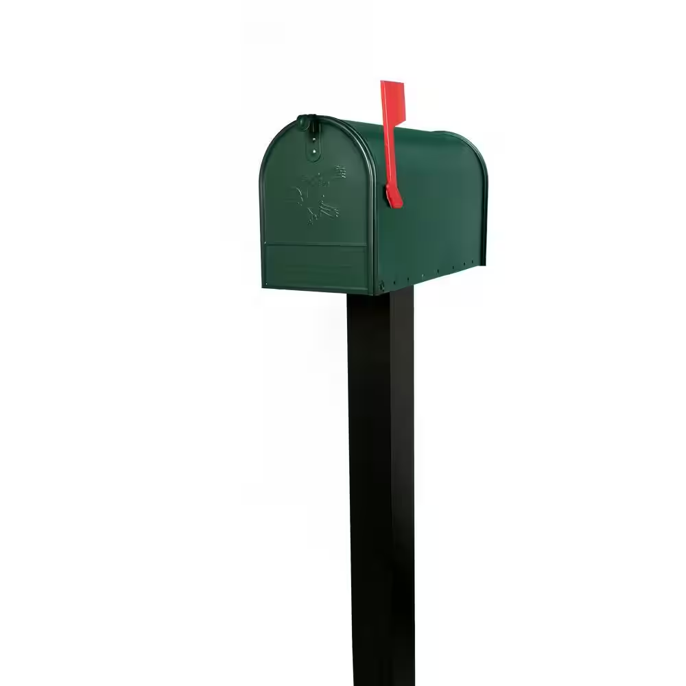 Elite Green, Large, Steel, Post Mount Mailbox