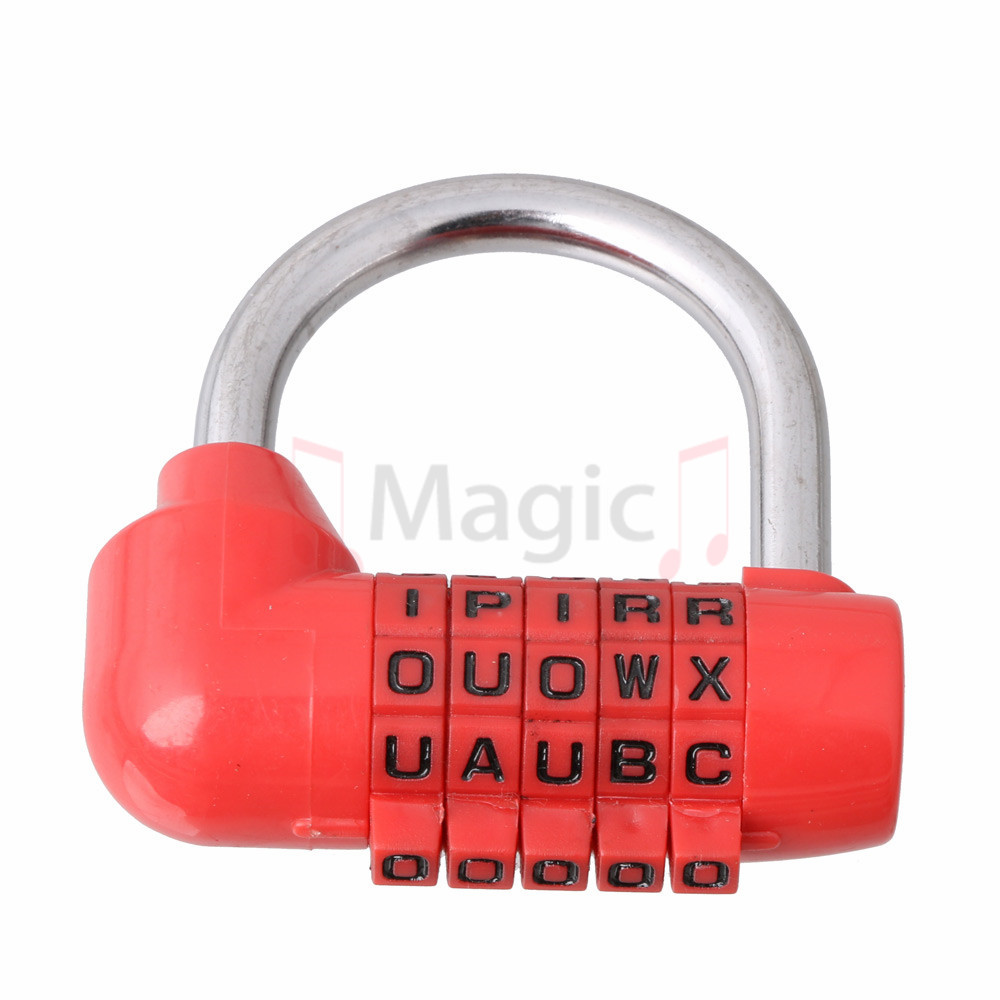 5 Digit letter Secure Combination Lock Password Gym Padlock