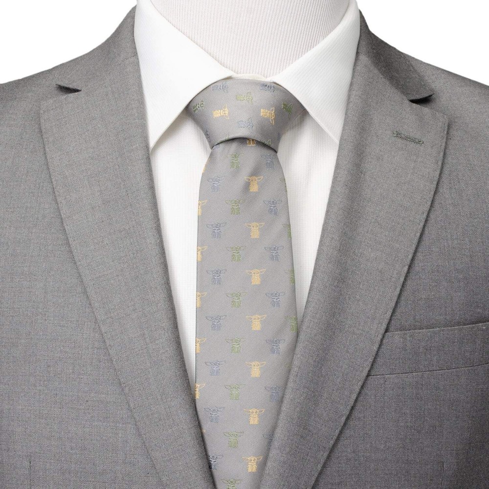 Star Wars Grogu Dotted Green Tie