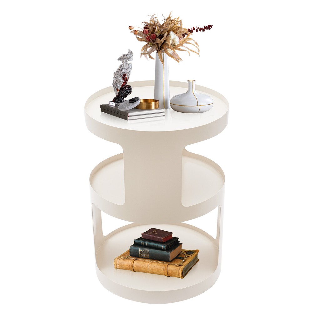 3 Tier Side Table Modern Coffee Table Sofa Bedside Table Round Organizer White