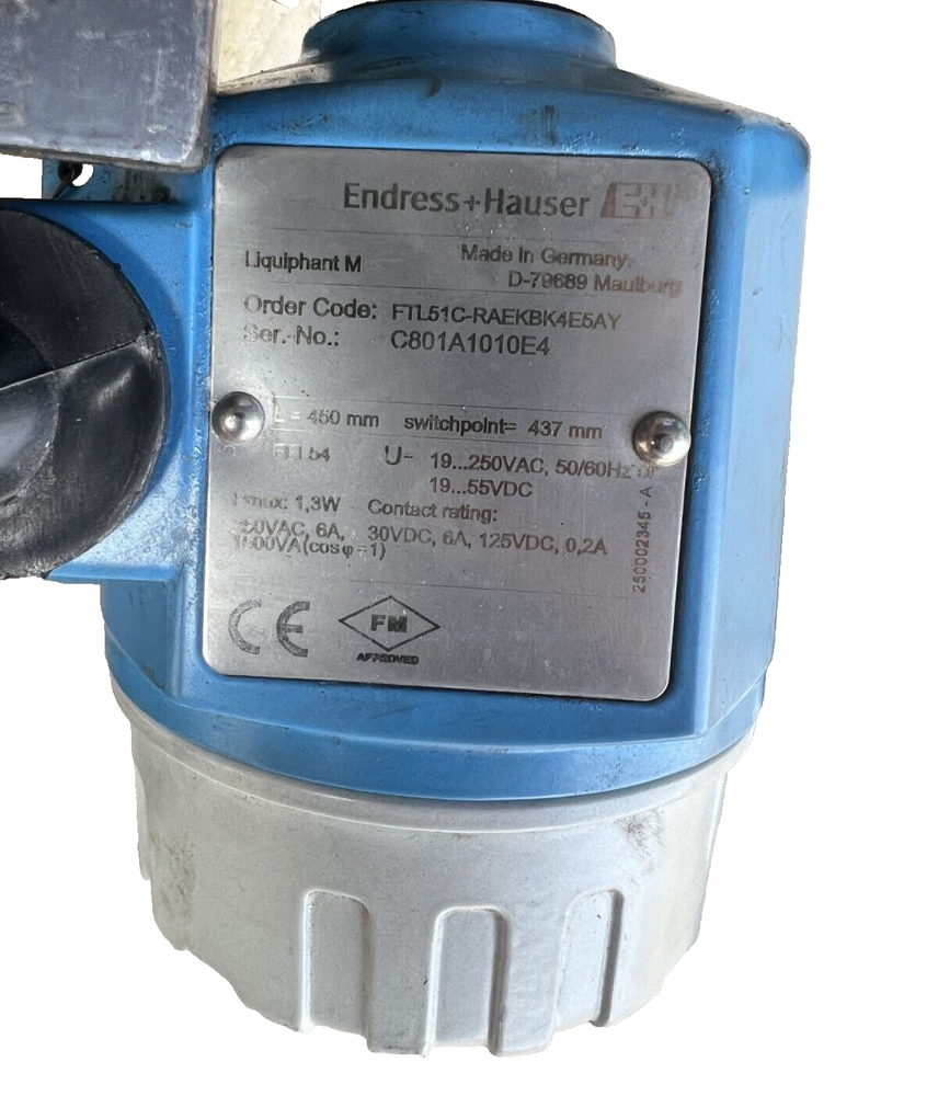 ENDRESS+HAUSER FTL51 FTL51C Level Switch PN: FTL51C-RAEKBK4E5AY (TESTED)