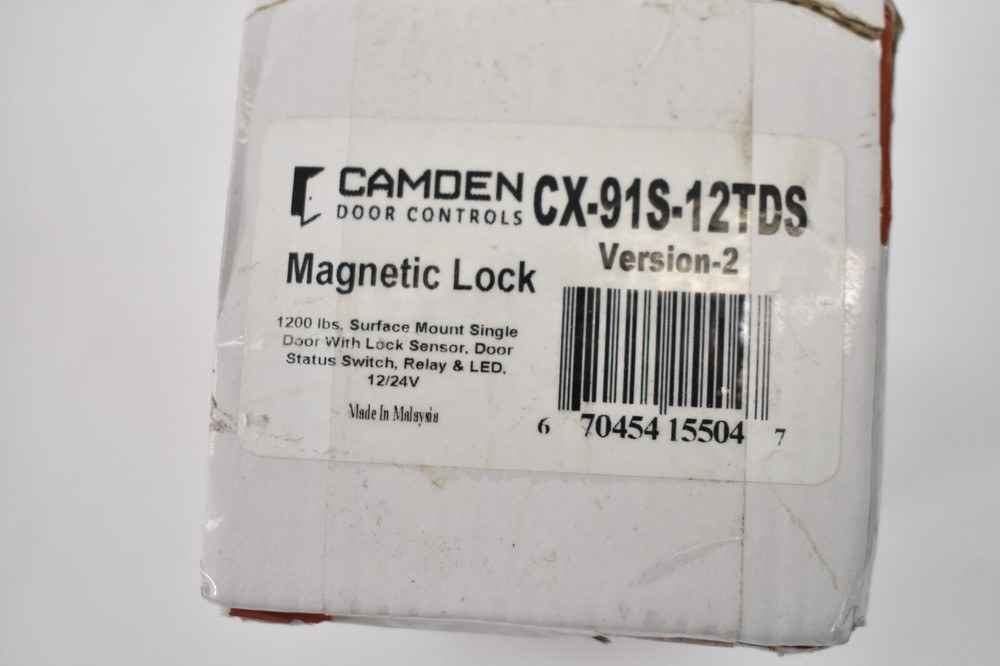 Camden Door Controls Magnetic Lock CX-91S-12TDS Version 2 Surface Mount